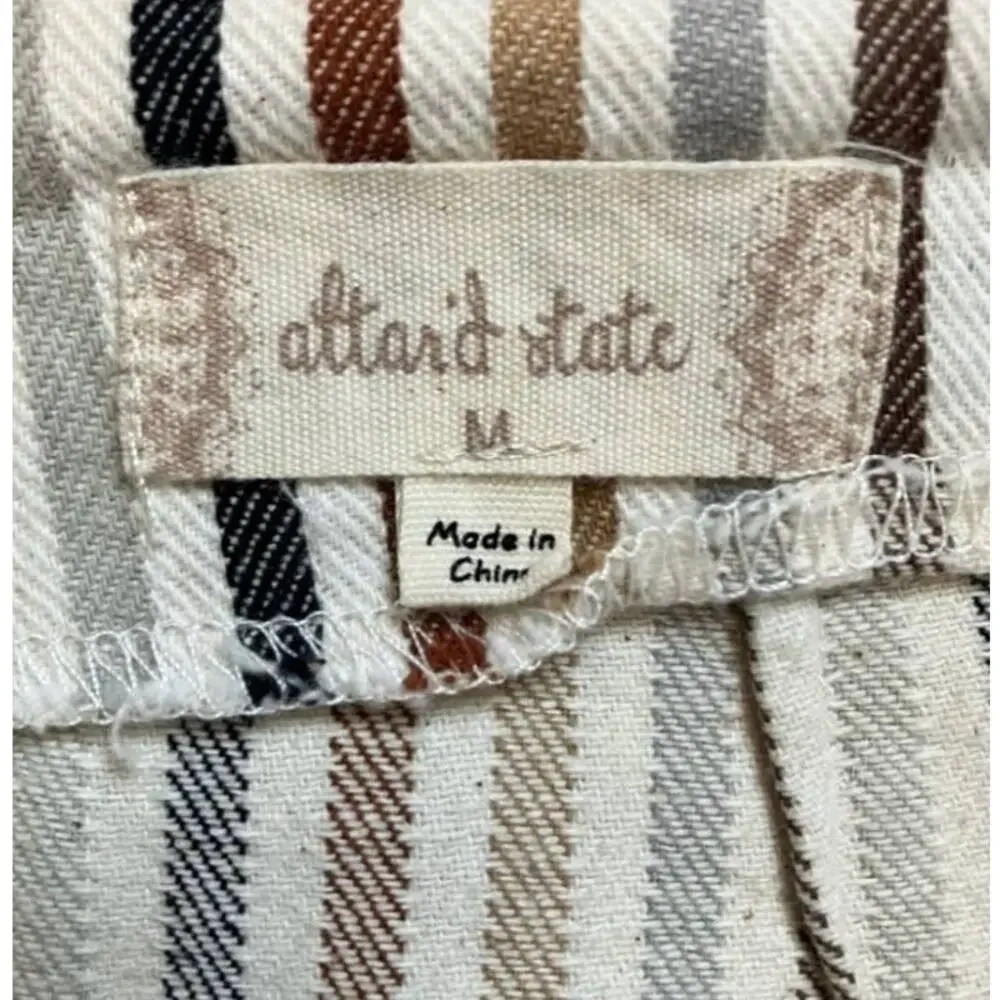 Altar'd State Cream Colored Vertical Striped Skirt Medium